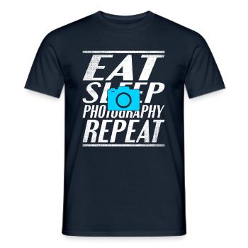 Food Sleeping Photography - Men's T-Shirt - navy - Front - AI Model Male 178 light (178cm)