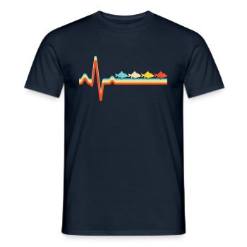 fisch retro herzschlag - Männer T-Shirt - Navy - Vorne - AI Model Male 178 light (178cm)