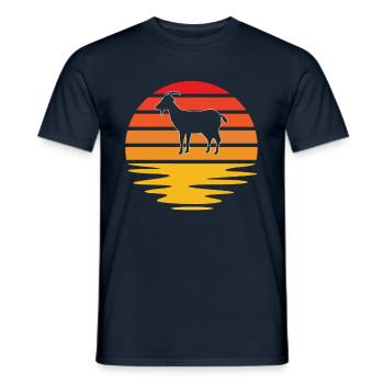 Chèvre Rétro - T-shirt homme - marine - Devant - AI Model Male 178 light (178cm)