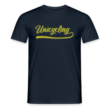 Einrad fahren - Männer T-Shirt - Navy - Vorne - AI Model Male 178 light (178cm)