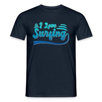 Ich liebe surfen - Männer T-Shirt - Navy - Vorne - AI Model Male 178 light (178cm)