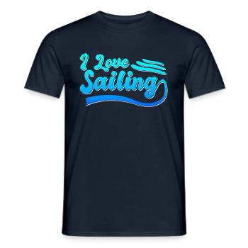 Ich liebe Segeln - Männer T-Shirt - Navy - Vorne - AI Model Male 178 light (178cm)