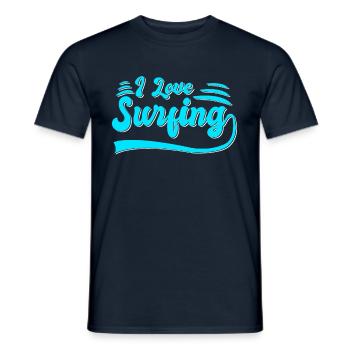 Ich liebe surfen - Männer T-Shirt - Navy - Vorne - AI Model Male 178 light (178cm)