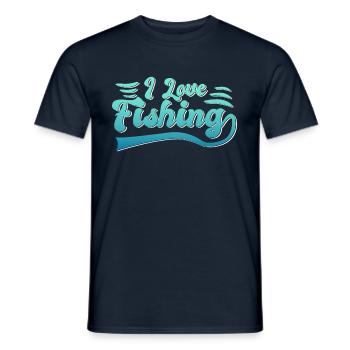 I love fishing - Men's T-Shirt - navy - Front - AI Model Male 178 light (178cm)