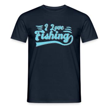 I love fishing - Men's T-Shirt - navy - Front - AI Model Male 178 light (178cm)