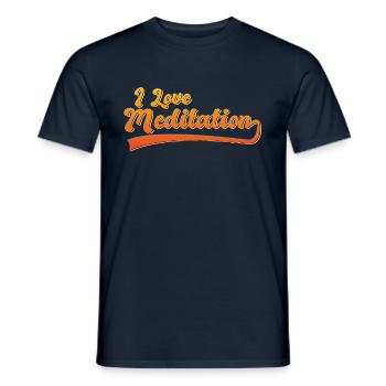J’aime la méditation - T-shirt homme - marine - Devant - AI Model Male 178 light (178cm)