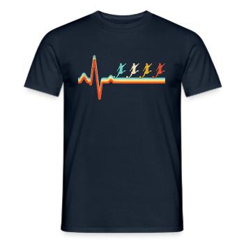 Football Retro Heartbeat - Men's T-Shirt - navy - Front - AI Model Male 178 light (178cm)