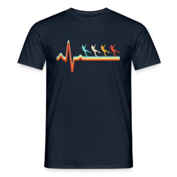 Klettern Retro Herzschlag - Männer T-Shirt - Navy - Vorne - AI Model Male 178 light (178cm)
