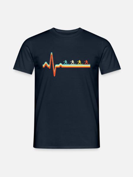 Surfen Retro Herzschlag - Männer T-Shirt - Navy