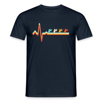 Paintball Rétro Heartbeat - T-shirt homme - marine - Devant - AI Model Male 178 light (178cm)