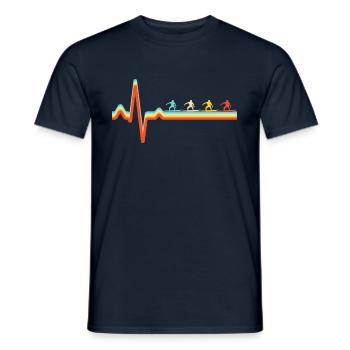 Surfing Retro Heartbeat - Men's T-Shirt - navy - Front - AI Model Male 178 light (178cm)