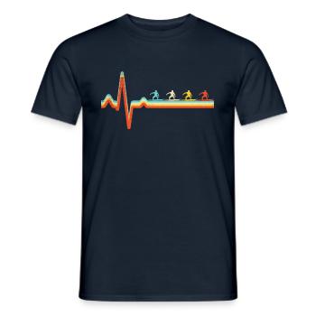 Surfing Retro Heartbeat - Men's T-Shirt - navy - Front - AI Model Male 178 light (178cm)