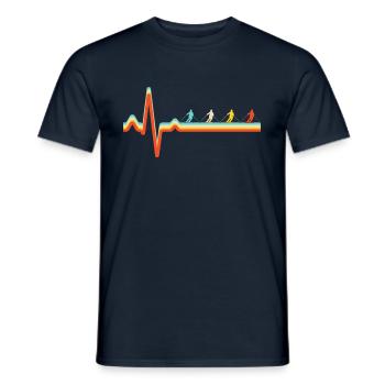 Ski Rétro Heartbeat - T-shirt homme - marine - Devant - AI Model Male 178 light (178cm)