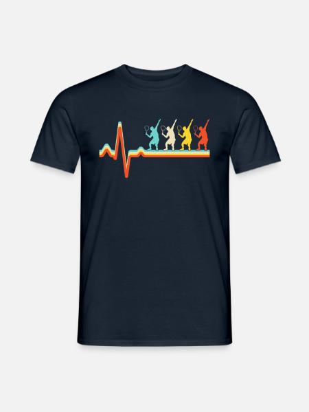 Tennis Retro Herzschlag - Männer T-Shirt - Navy