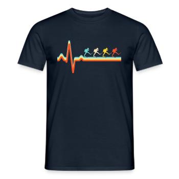 Plongée rétro Heartbeat - T-shirt homme - marine - Devant - AI Model Male 178 light (178cm)
