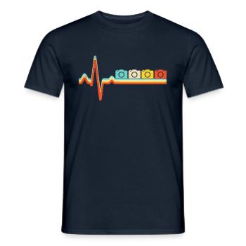 Photography Retro Heartbeat - Men's T-Shirt - navy - Front - AI Model Male 178 light (178cm)