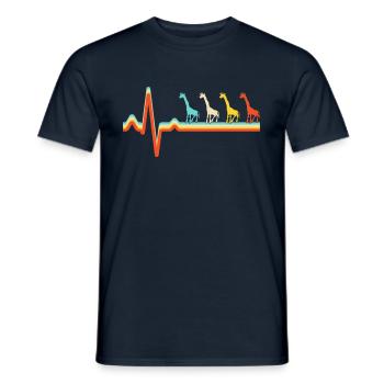 Giraffe Retro Herzschlag - Männer T-Shirt - Navy - Vorne - AI Model Male 178 light (178cm)