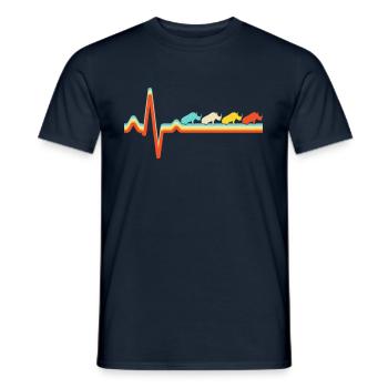 Rhinoceros Retro Heartbeat - Men's T-Shirt - navy - Front - AI Model Male 178 light (178cm)