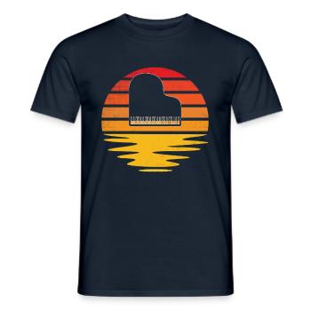 Klavier Retro - Männer T-Shirt - Navy - Vorne - AI Model Male 178 light (178cm)