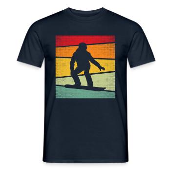 Snowboard Rétro - T-shirt homme - marine - Devant - AI Model Male 178 light (178cm)