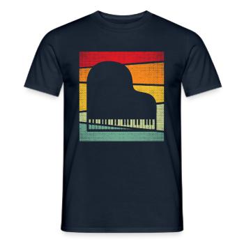 Klavier Retro - Männer T-Shirt - Navy - Vorne - AI Model Male 178 light (178cm)