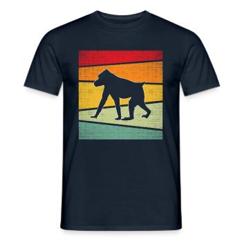 Singe Rétro - T-shirt homme - marine - Devant - AI Model Male 178 light (178cm)
