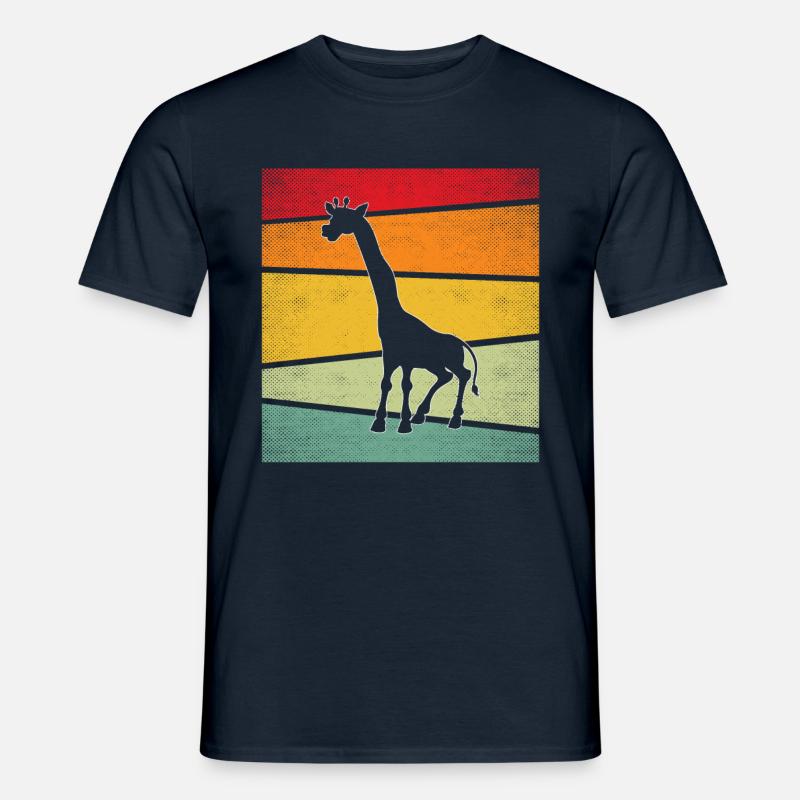 Giraffe Retro - Männer T-Shirt - Navy