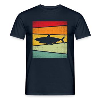 Hai Retro - Männer T-Shirt - Navy - Vorne - AI Model Male 178 light (178cm)