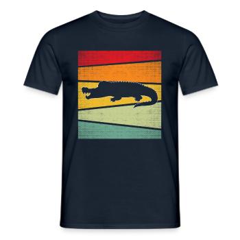 Krokodil Retro - Männer T-Shirt - Navy - Vorne - AI Model Male 178 light (178cm)