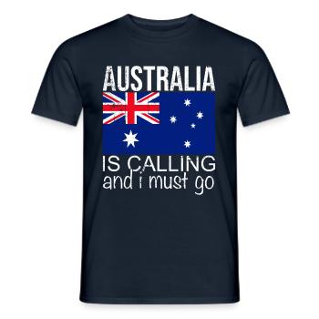 Australia Quote - Men's T-Shirt - navy - Front - AI Model Male 178 light (178cm)