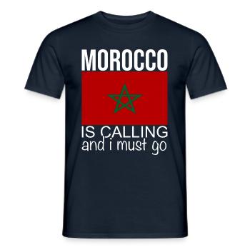 Citation Maroc - T-shirt homme - marine - Devant - AI Model Male 178 light (178cm)