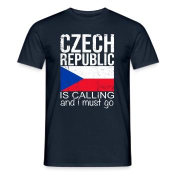 Tchéquie - T-shirt homme - marine - Devant - AI Model Male 178 light (178cm)