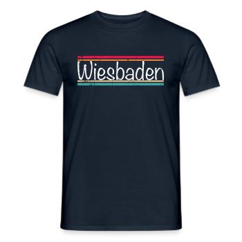Wiesbaden - Männer T-Shirt - Navy - Vorne - AI Model Male 178 light (178cm)