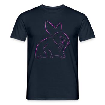 Hase gezeichnet - Männer T-Shirt - Navy - Vorne - AI Model Male 178 light (178cm)