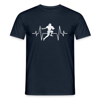 Battement de cœur de football américain - T-shirt homme - marine - Devant - AI Model Male 178 light (178cm)