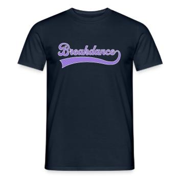 Breakdance Schriftzug - Männer T-Shirt - Navy - Vorne - AI Model Male 178 light (178cm)