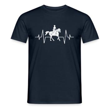 Monter à cheval battement de cœur - T-shirt homme - marine - Devant - AI Model Male 178 light (178cm)