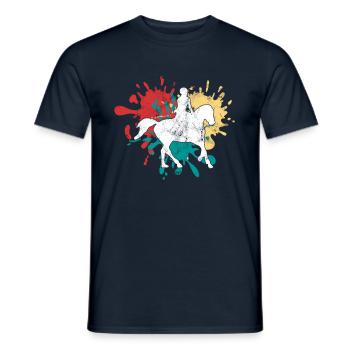 Pferde Reiten - Männer T-Shirt - Navy - Vorne - AI Model Male 178 light (178cm)