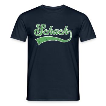 Schach Schriftzug - Männer T-Shirt - Navy - Vorne - AI Model Male 178 light (178cm)