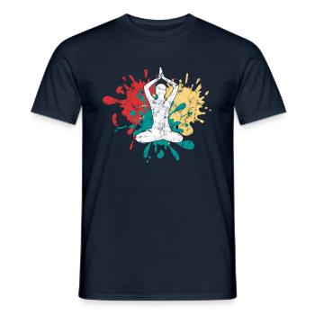 Yoga Meditation Silhouette - Men's T-Shirt - navy - Front - AI Model Male 178 light (178cm)