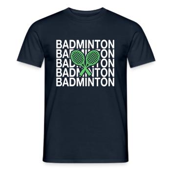 Badminton - Männer T-Shirt - Navy - Vorne - AI Model Male 178 light (178cm)
