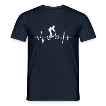 BMX Heartbeat - Men's T-Shirt - navy - Front - AI Model Male 178 light (178cm)