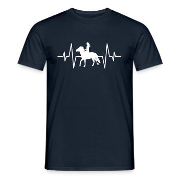 Chevaux Riding Heartbeat - T-shirt homme - marine - Devant - AI Model Male 178 light (178cm)