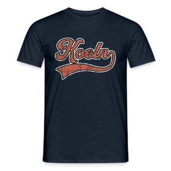 Cologne lettering - Men's T-Shirt - navy - Front - AI Model Male 178 light (178cm)