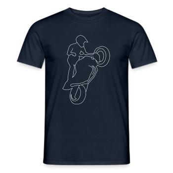 Motorradfahrer Motorrad Zeichnung - Männer T-Shirt - Navy - Vorne - AI Model Male 178 light (178cm)
