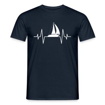 Segeln Herzschlag - Männer T-Shirt - Navy - Vorne - AI Model Male 178 light (178cm)
