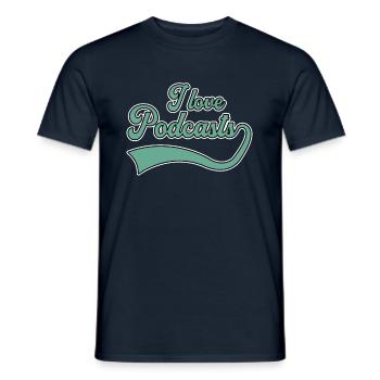 J’adore les podcasts - T-shirt homme - marine - Devant - AI Model Male 178 light (178cm)