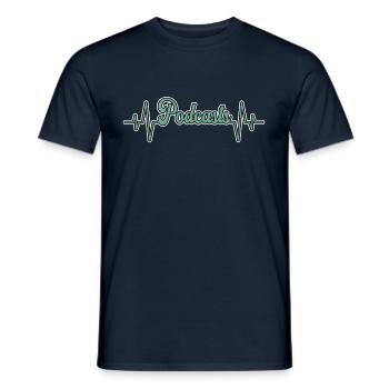 Podcast Herzschlag - Männer T-Shirt - Navy - Vorne - AI Model Male 178 light (178cm)
