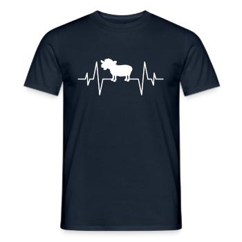 Schaf Herzschlag - Männer T-Shirt - Navy - Vorne - AI Model Male 178 light (178cm)