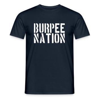 Burpees Nation - Men's T-Shirt - navy - Front - AI Model Male 178 light (178cm)